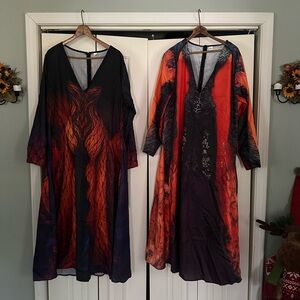 Elegant Black and Orange Maxi Dress